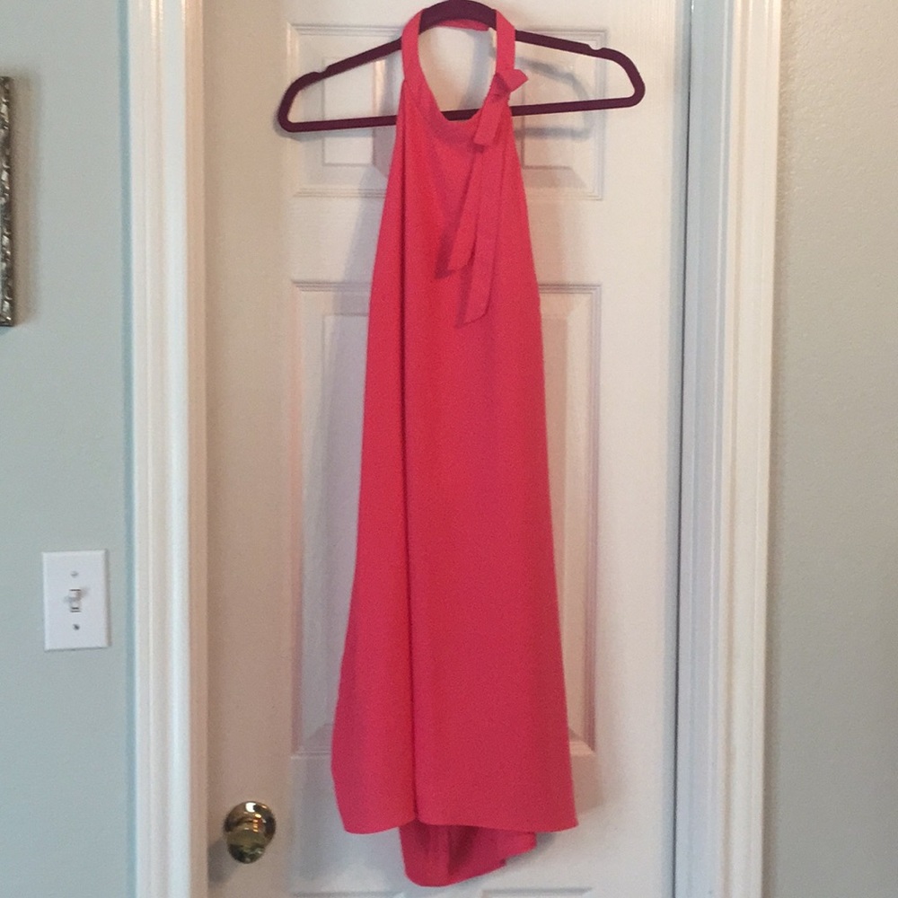Nicole Miller coral Halter dress